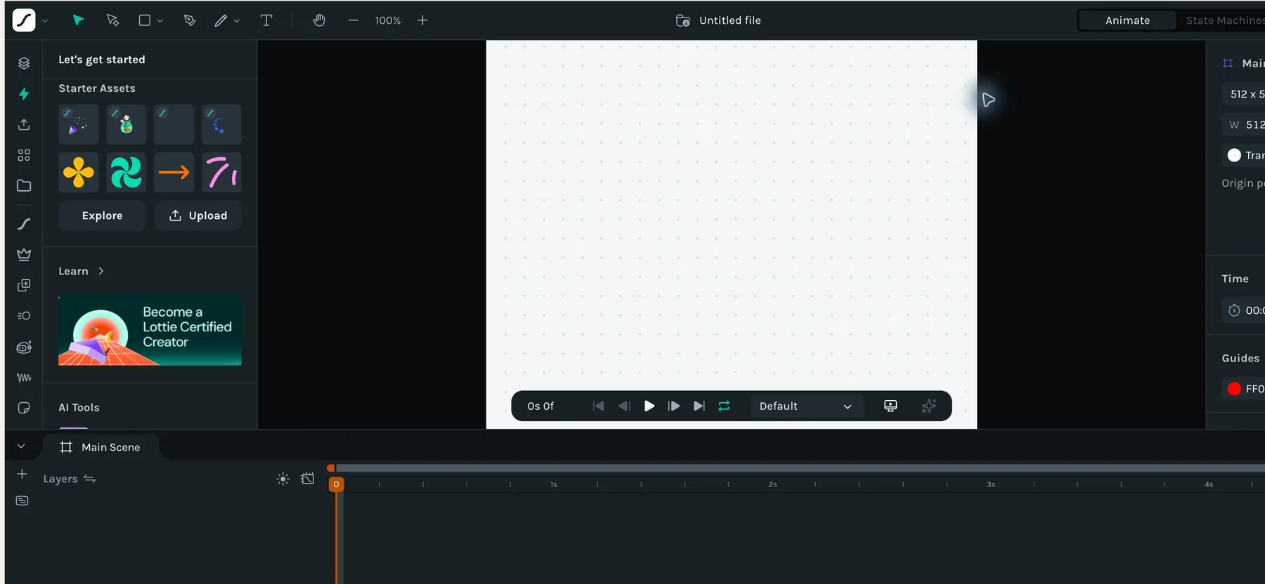 LottieFiles Creator interface screenshot